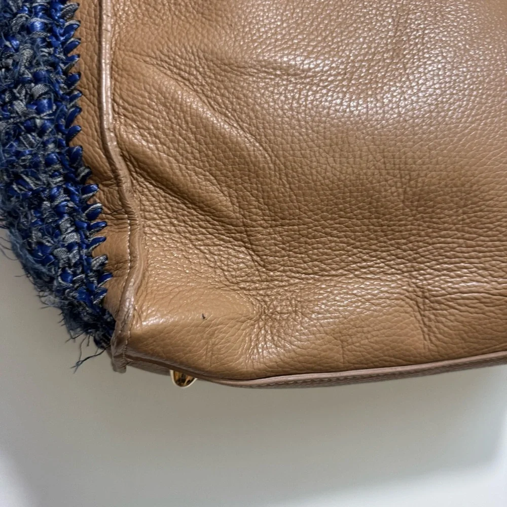 Clever Carriage Company Leather Crochet Shopper Bag